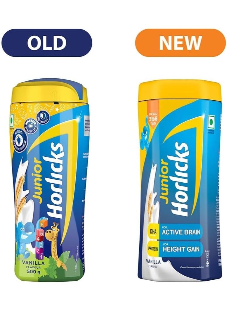 Horlicks Junior Vanilla, Health n Nutrition Drink for kids, 500gm