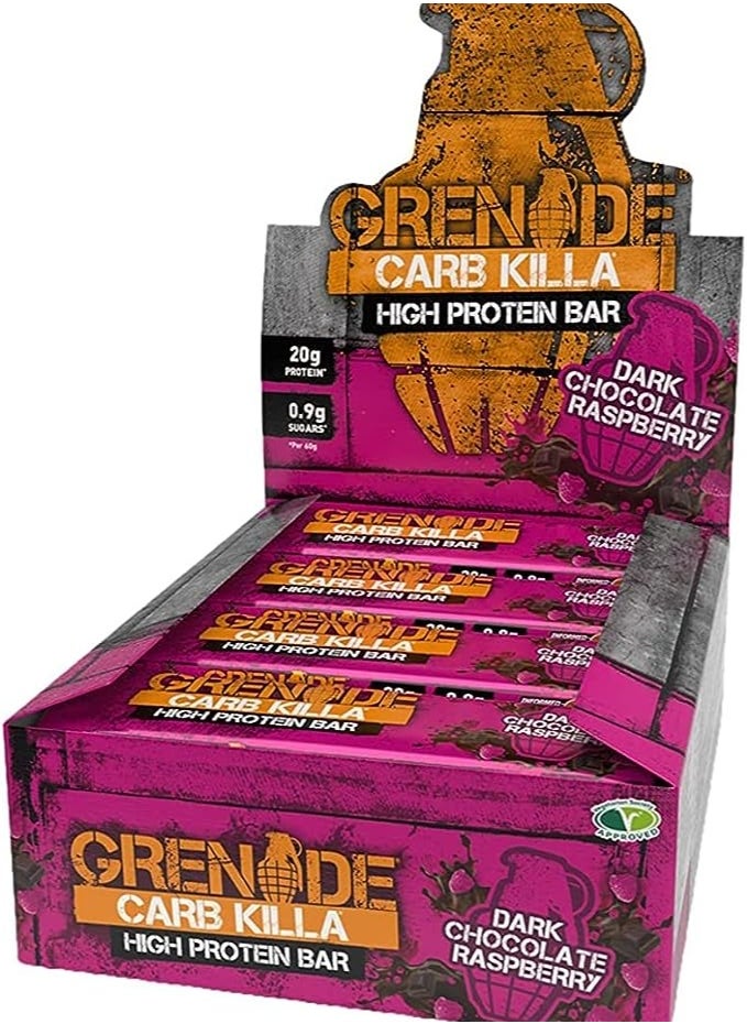 Grenade Carb Killa High Protein and Low Carb Bar, - Dark Chocolate Raspberry