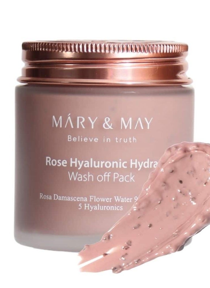 Mary & May Rose Hyaluronic Hydra Wash Off Pack Hydrators - 125g