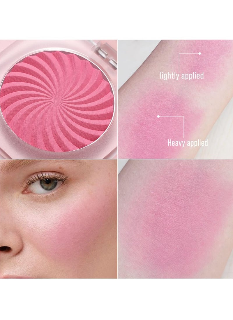 Cheeky Blush Palette Makeup Peach Blushers for Cheeks Make up Pink Coral Blush Face Powder Matte Natural Looking 3 in 1 Blushes Cruelty Free Talc Free 01