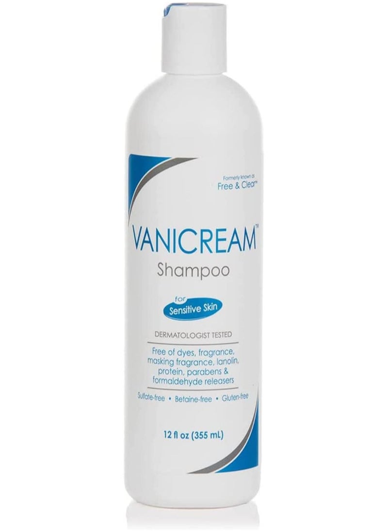 Vanicream Free & Clear Hair Shampoo | Fragrance, Gluten and Sulfate Free | For Sensitive Skin | 12 Ounce