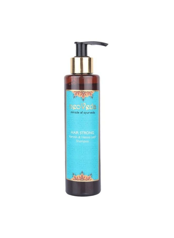 Hair Strong Keratin And Henna Leaf Shampoo Blue 200 Ml