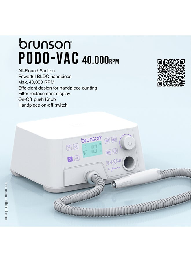 Podo-Vac Nail Drill Machine With In Built Vacuum, 40,000 Rpm | Nail Drill Dust Collector All In One Machine.