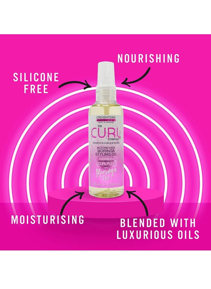 Silicone Free Moringa Styling Oil 100ml Formulated with Nourishing Moringa Oil The Experts in Curls and Waves Smooths Nourishes Hair for Hydrated Curls Coils Waves