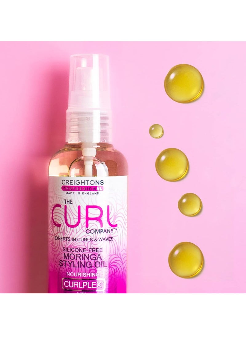 Silicone Free Moringa Styling Oil 100ml Formulated with Nourishing Moringa Oil The Experts in Curls and Waves Smooths Nourishes Hair for Hydrated Curls Coils Waves