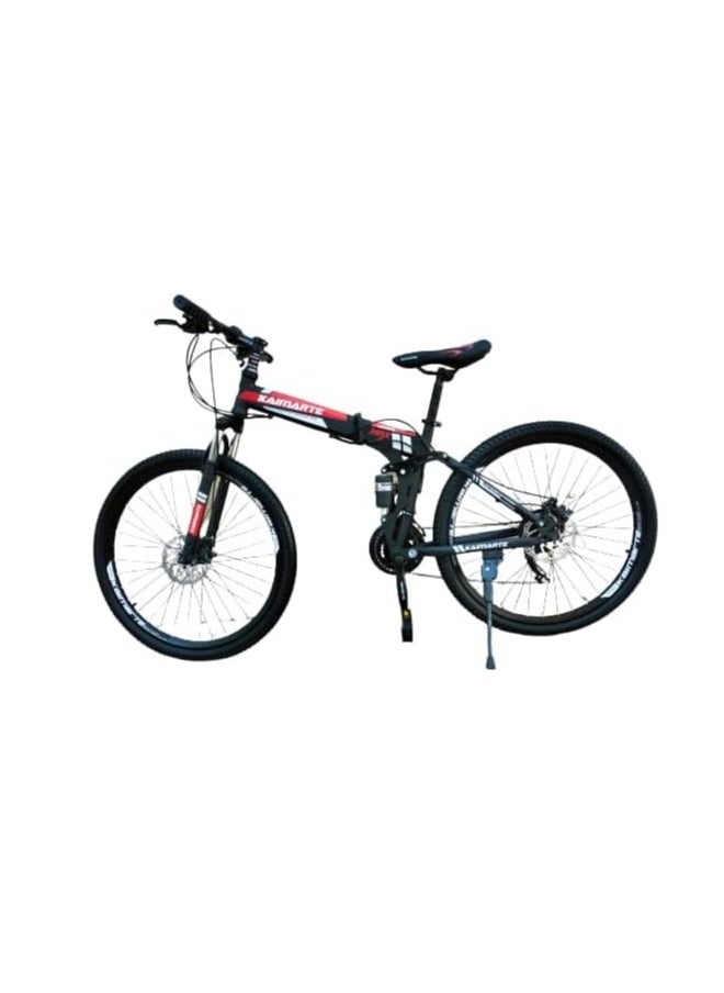 Shard Folding Bike 20 Inch, 21 Speed, Double Suspension, Spoke Wheel – Mountain Bike, red/black