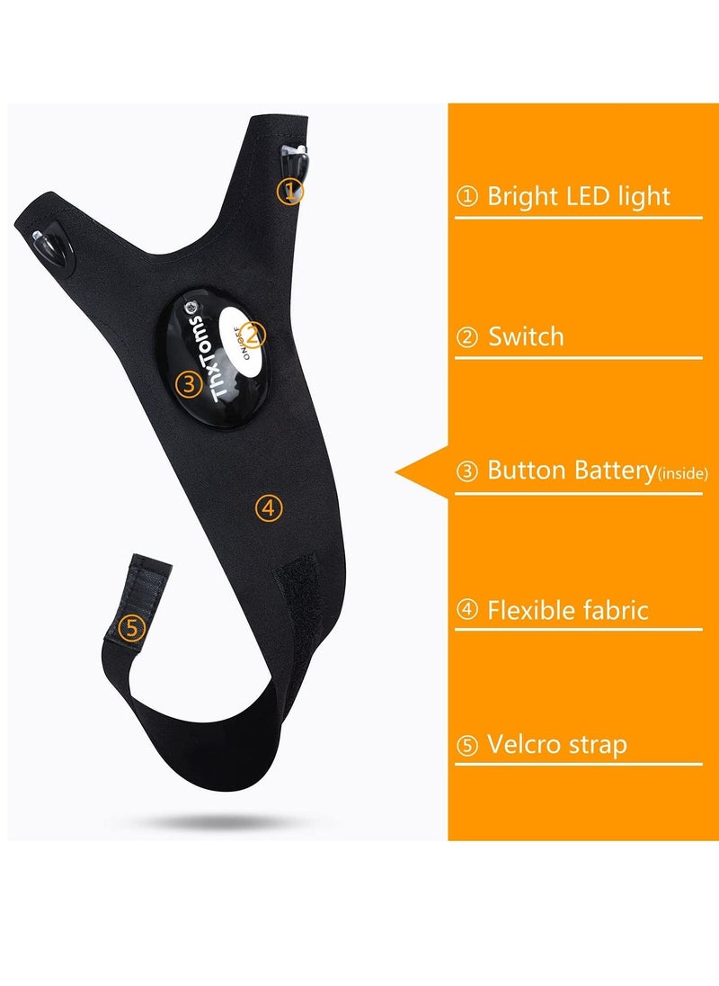 LED Flashlight Gloves Gifts for Men, Handsfree Lights for Fishing Camping Hiking Repairing, Cool Unique Tool Gadget for Mechanic Car Guy  Electrician, Dad, Husband, Handyman, Car Repair, 1 Pair Black