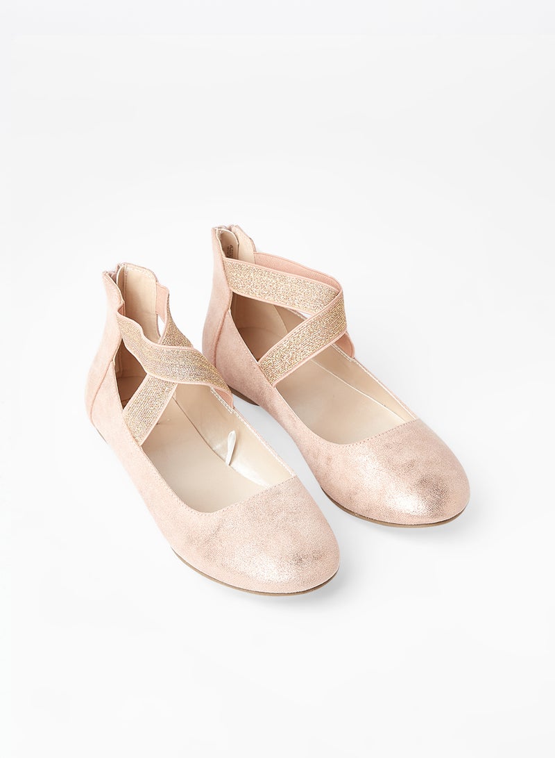 Baby Crossover Strap Ballerinas Pink