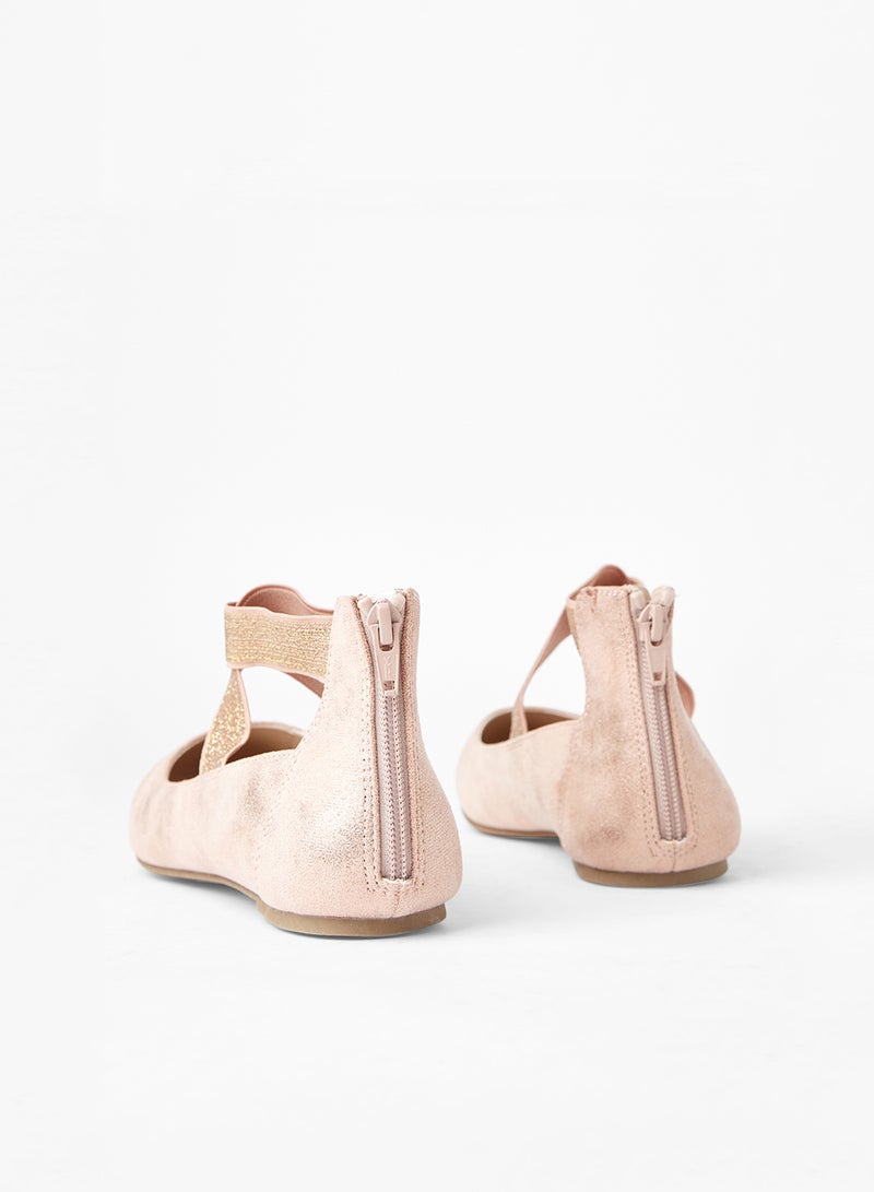 Baby Crossover Strap Ballerinas Pink