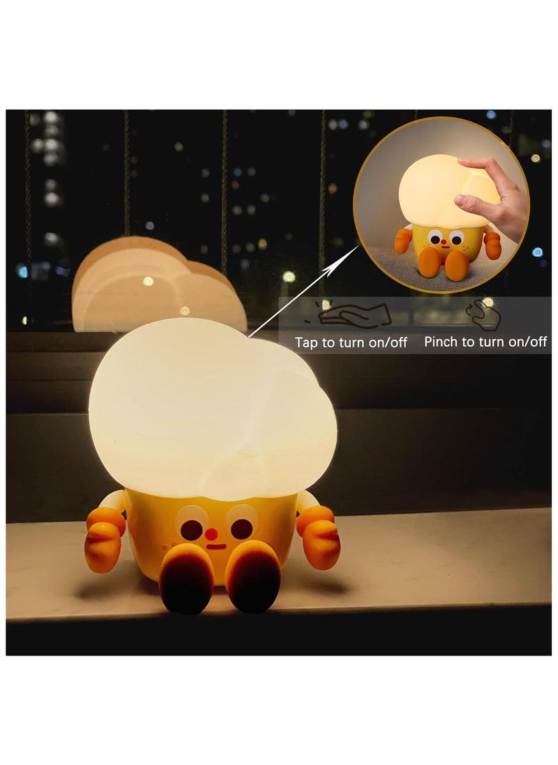 Creative Pressure-Relief LED Silicone Bedside Nightlight - Ambient Sleep Companion Lamp