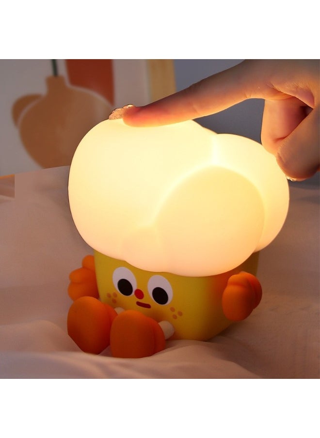 Creative Pressure-Relief LED Silicone Bedside Nightlight - Ambient Sleep Companion Lamp