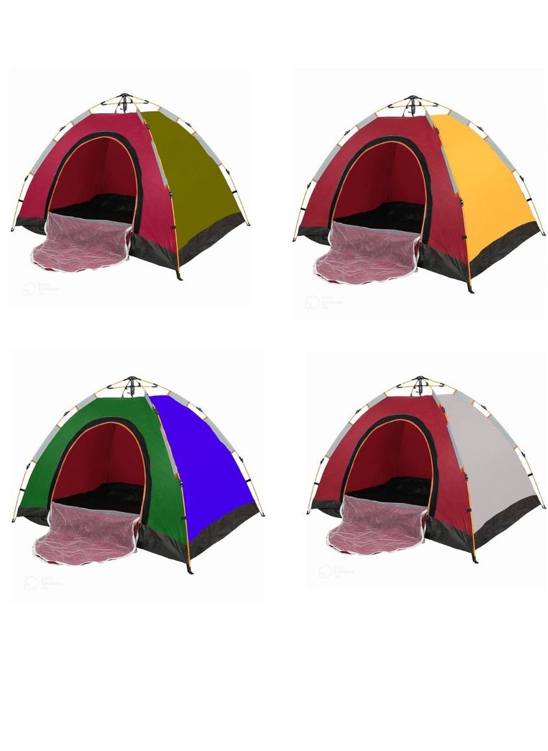 3 Person Camping Tent Automatic Instant Pop-Up Tent Lightweight Portable Tent Outdoor Camping Waterproof Camping Tent and 1 Doors with Carry Bag