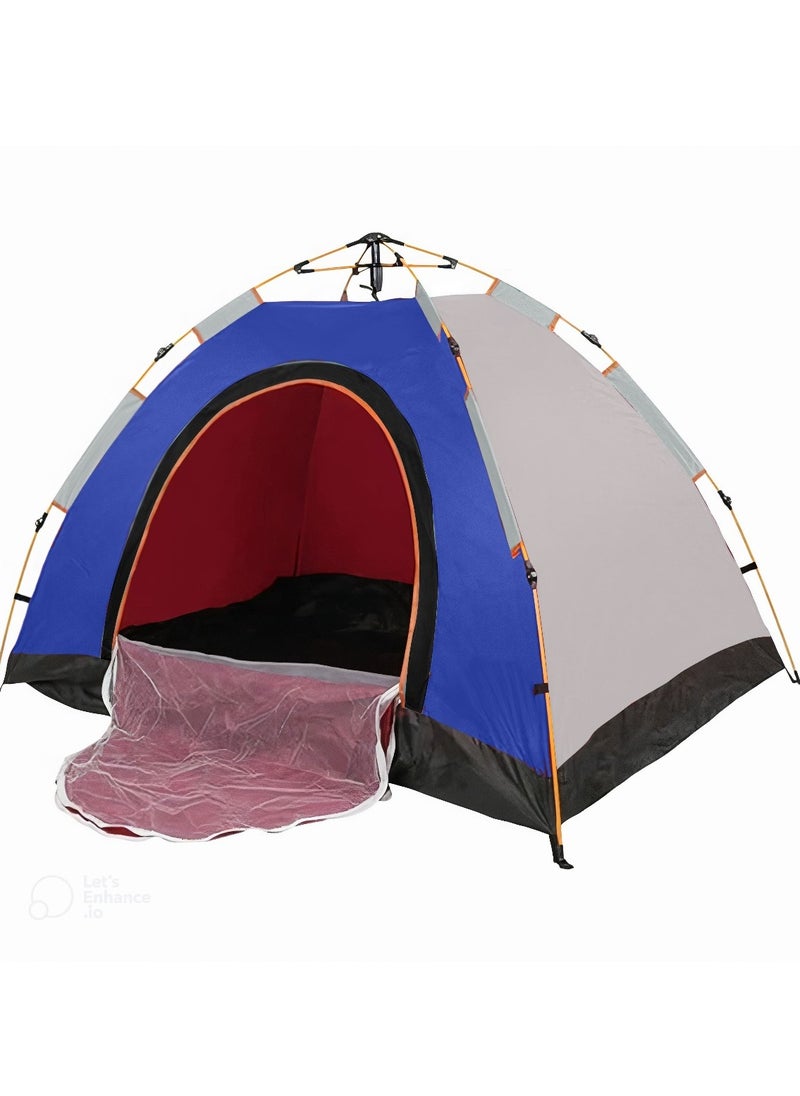 3 Person Camping Tent Automatic Instant Pop-Up Tent Lightweight Portable Tent Outdoor Camping Waterproof Camping Tent and 1 Doors with Carry Bag