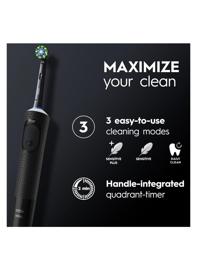 Vitality 300 Rechargeable Toothbrush with CrossAction Brush Head, 3 Cleaning Modes & 2 Minutes Built-in Timer D103.413.3 BLACK