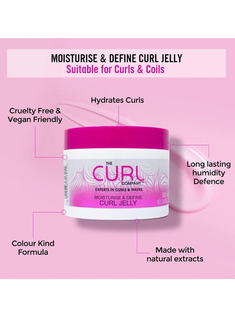 Moisturise and Define Curl Jelly 300 ml Experts in Curls and Waves Cruelty Free Vegan Friendly Natural Extracts Colour Kind