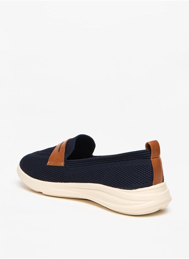 Mesh Textured Slip-On Shoes with Pull Tabs