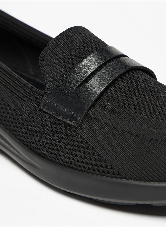 Mesh Textured Slip-On Shoes with Pull Tabs