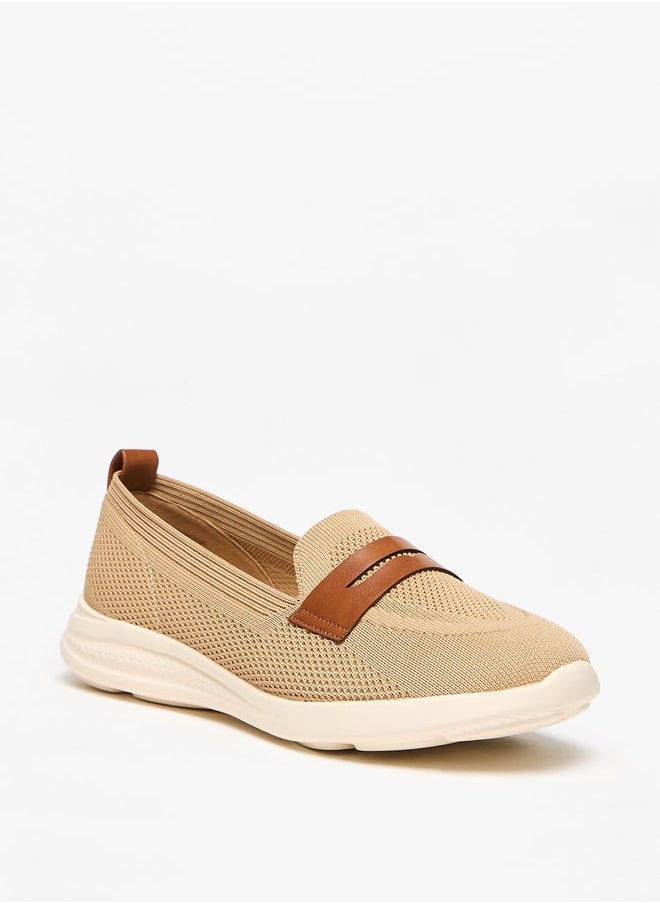 Mesh Textured Slip-On Shoes with Pull Tabs