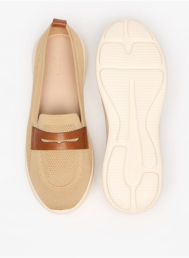 Mesh Textured Slip-On Shoes with Pull Tabs