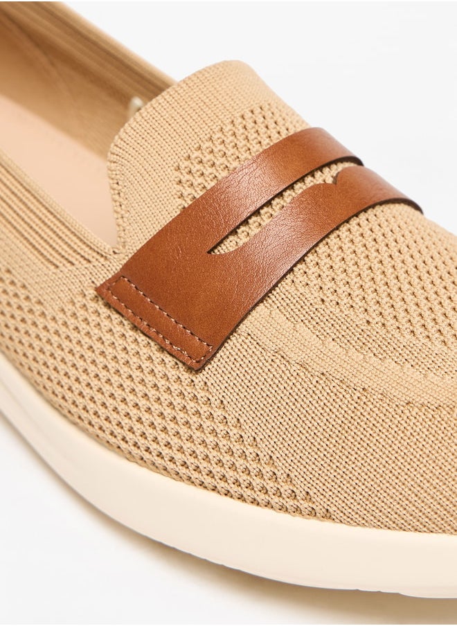 Mesh Textured Slip-On Shoes with Pull Tabs