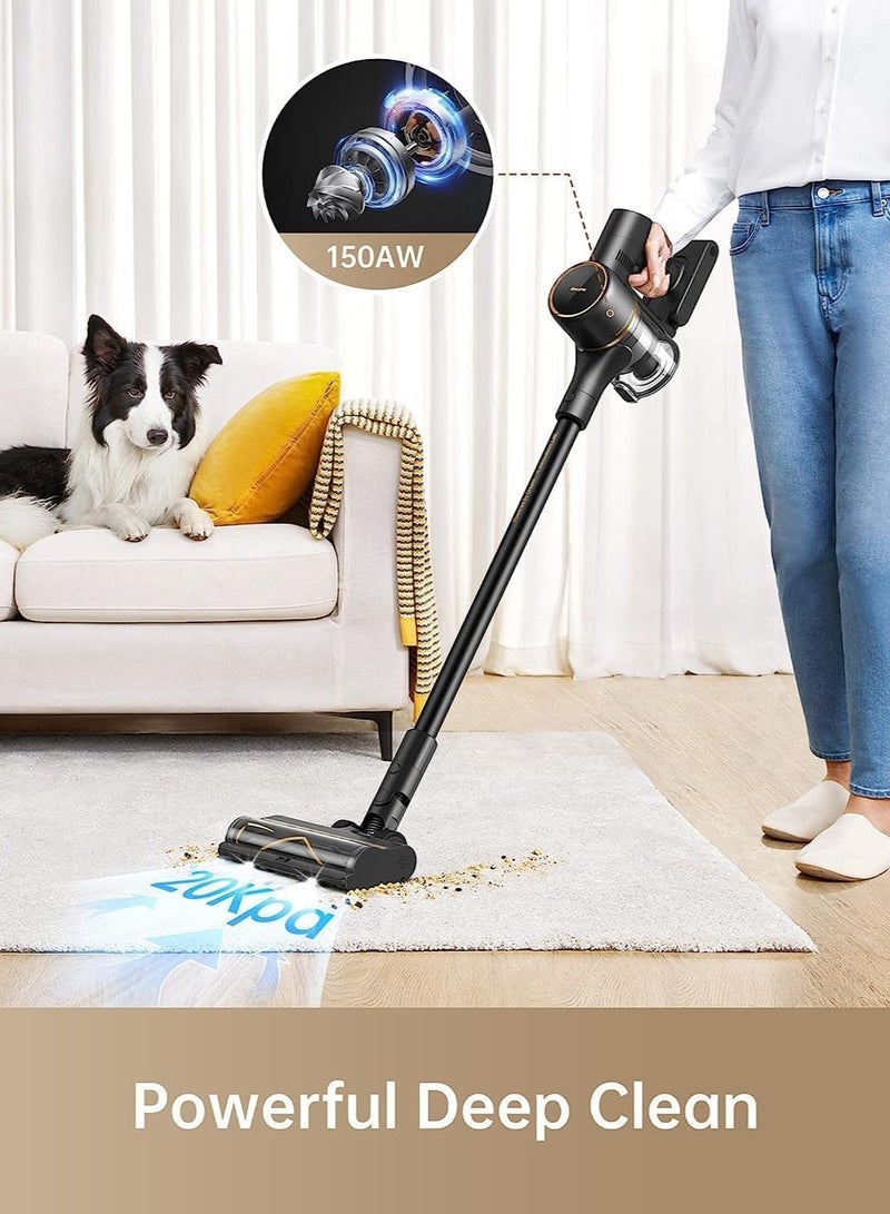 Dreame R10 Pro Cordless Vacuum Cleaner, 65 Mins Long Runtime Stick Vacuum, Lightweight and Anti-Tangle, 150 AW Robust Suction Handheld Vacuum for Hard Floor, Carpet and Pet Hair, 2 Year Warranty 350 W VTV41B Black