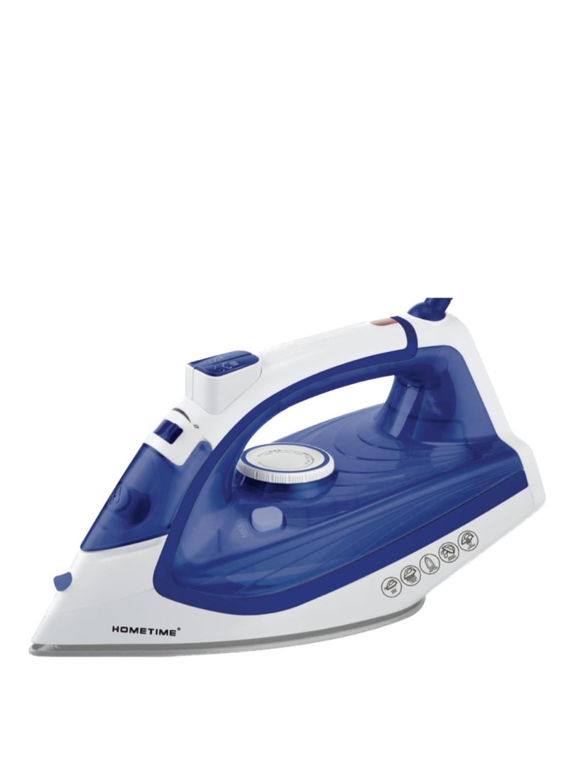 HOMETIME 2200W Steam Iron,Ceramic Coated Sole plate,1 Years Warranty.112BS-B (Blue)