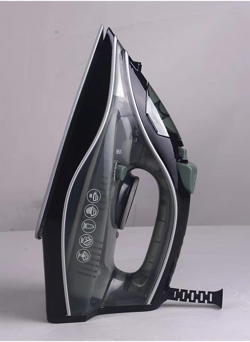 HOMETIME 2200W Steam Iron,Ceramic Coated Sole plate,1 Years Warranty.2077-G (Green)