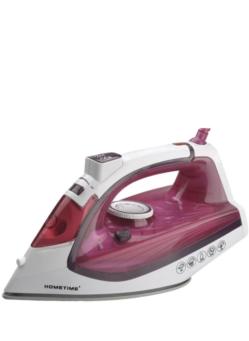 HOMETIME 2200W Steam Iron,Ceramic Coated Sole plate,1 Years Warranty.112BS-R (Rosy)