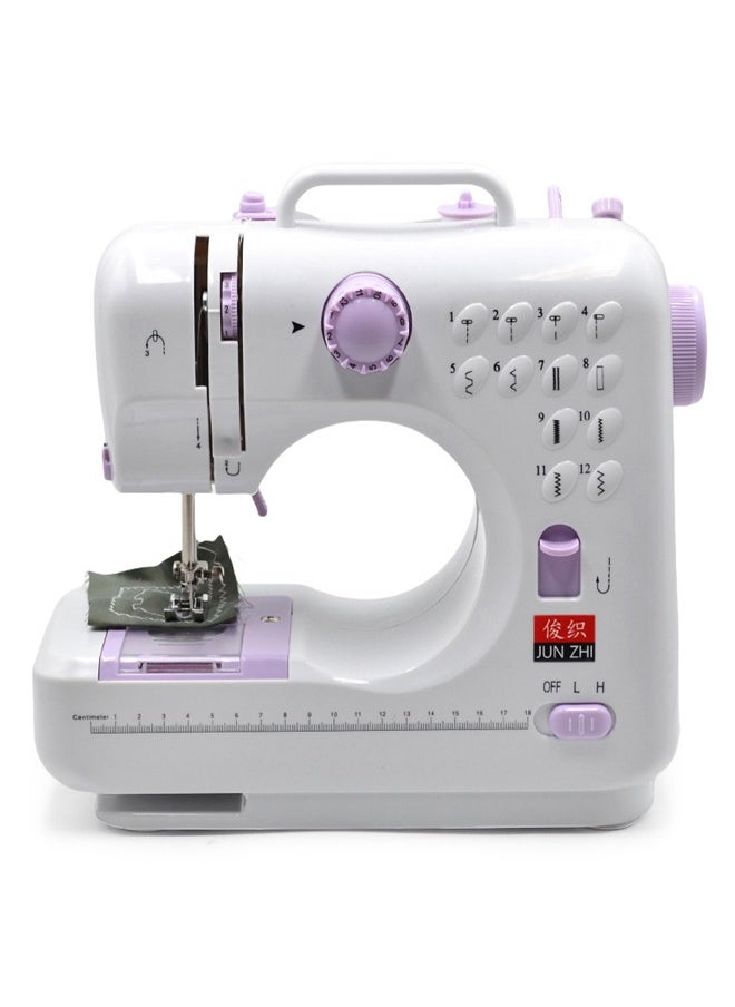 Electric Sewing Machine, 12-Needle Two-Way Household Portable Sewing Machine for Sewing Clothing, Overlocking, Buttonholes