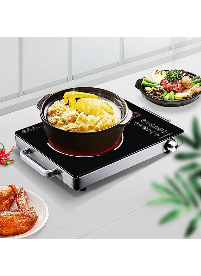 3500W Infrared Cooker,Single Infrared Ceramic Hot Plate, Electric Infrared Burner Compatible for All Cookwares -Black