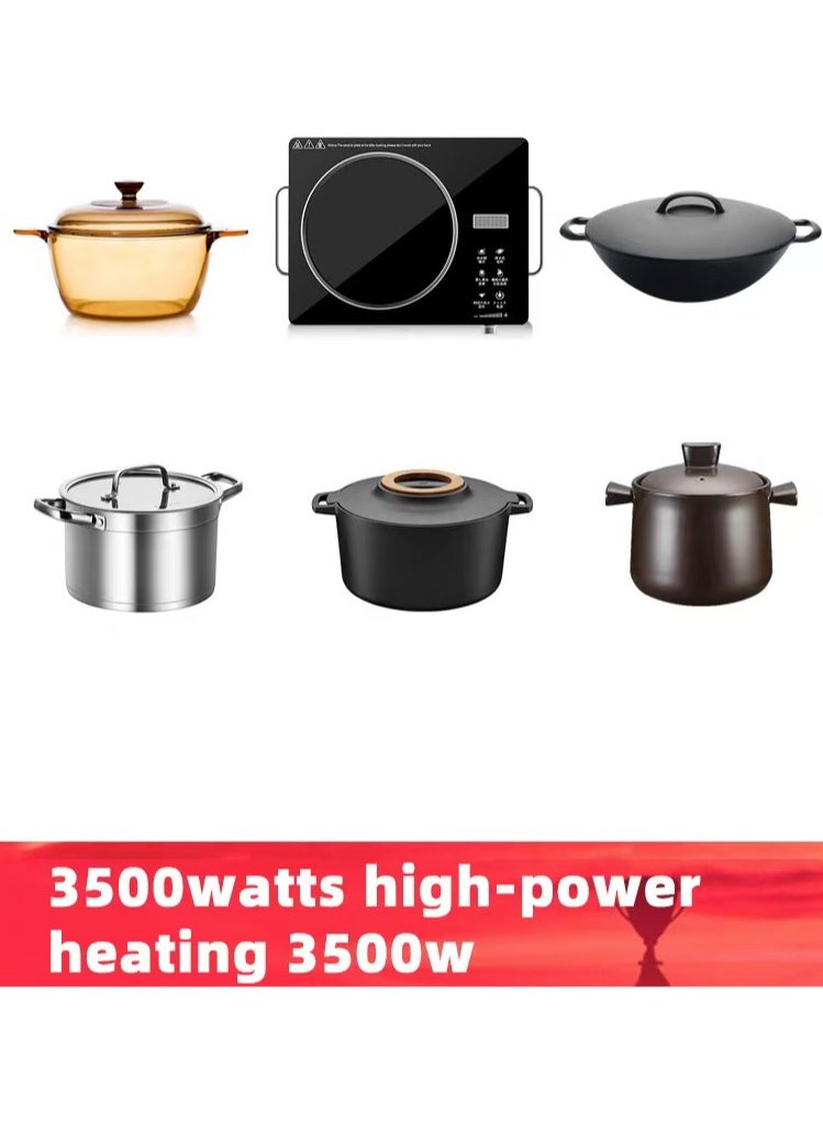 3500W Infrared Cooker,Single Infrared Ceramic Hot Plate, Electric Infrared Burner Compatible for All Cookwares -Black