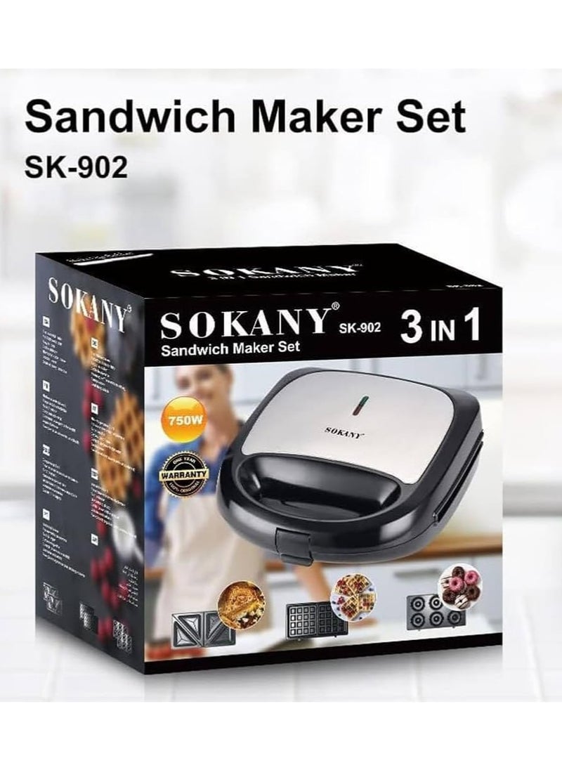 SOKANY 3 IN 1 SANDWICH MAKER