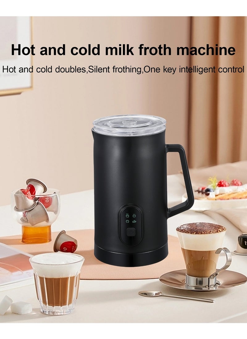 4-in-1 Electric Milk Frother and Steamer, Automatic Cold and Hot Foam Maker for Coffee Latte Cappuccino, Daily Milk Warmer, 580ML, Black