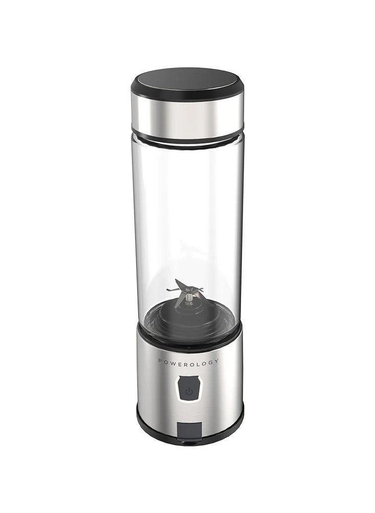 Portable 6 Stainless Steel Blades Juicer 126W Motor with 450ml Glass Container/2500mAh x2 Battery/ Up to 15 Drinks Per Charge - Silver