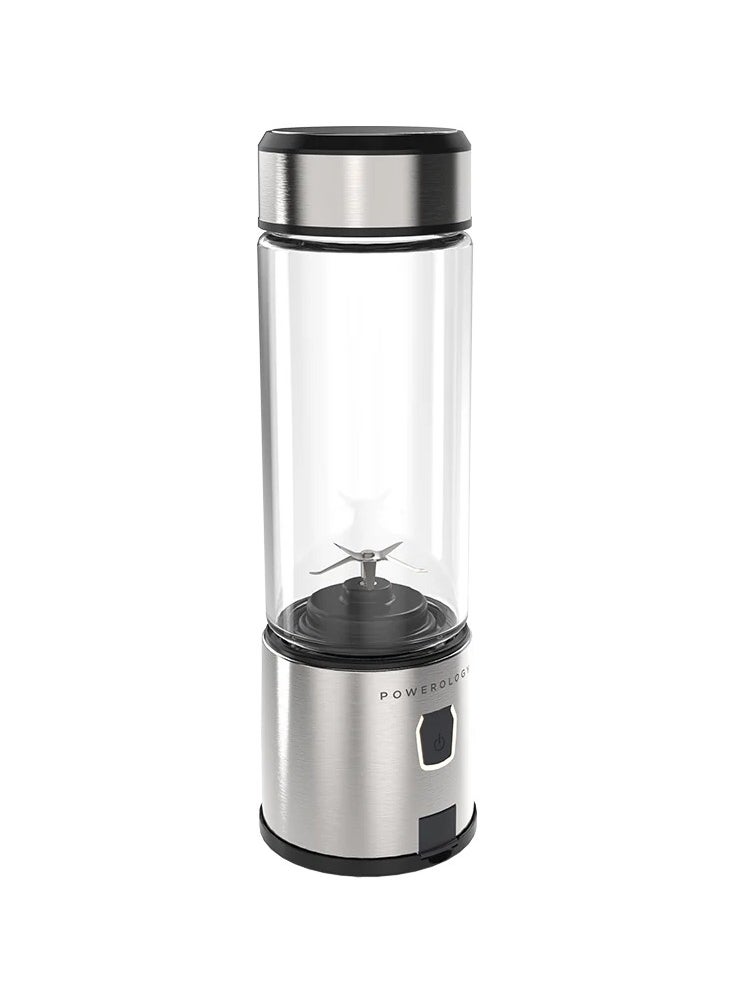 Portable 6 Stainless Steel Blades Juicer 126W Motor with 450ml Glass Container/2500mAh x2 Battery/ Up to 15 Drinks Per Charge - Silver