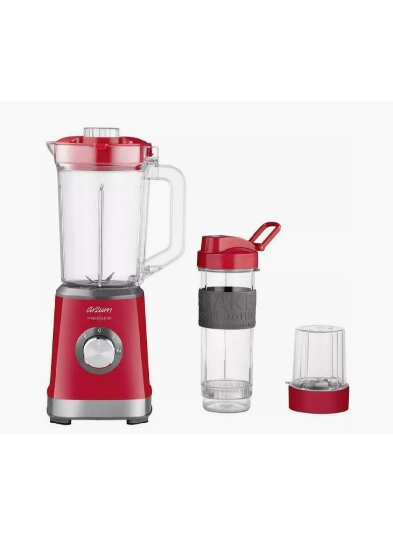 Magic Blend Jug Blender Motor Power Stainless Steel Ice-Crushing Jar 500 W AR1159 Red