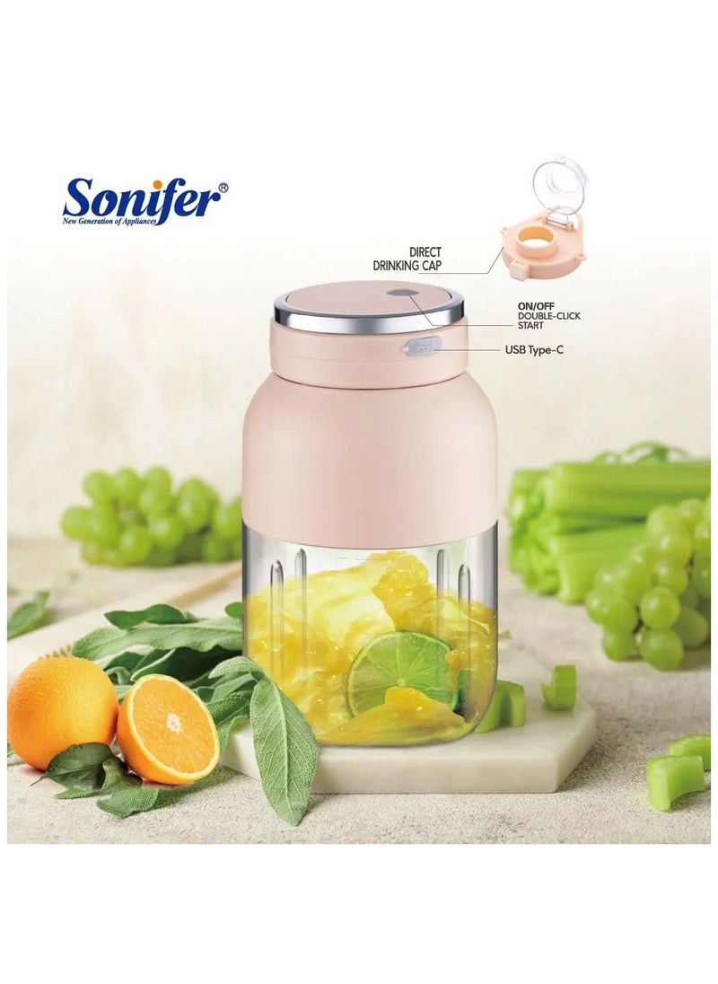 Sonifer SF-8131 multi-function Usb Type-C Blender cup ice Portable mixer portable big cup juicer for travel home