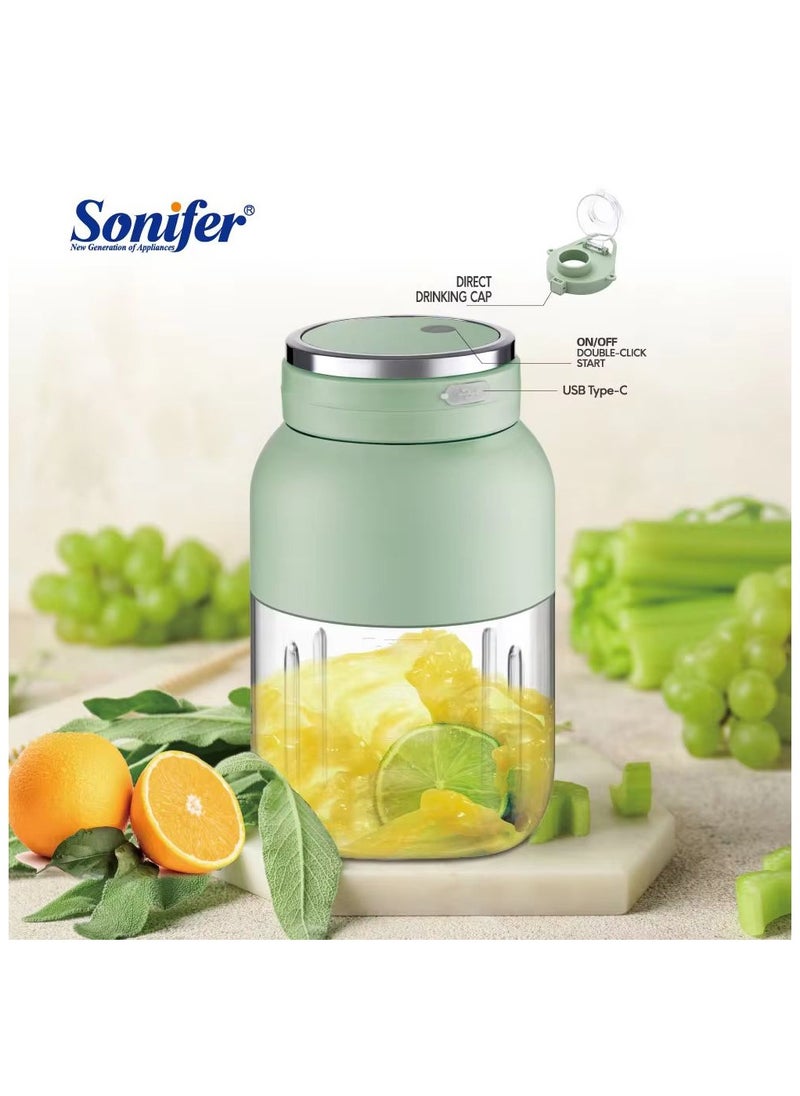 Sonifer SF-8131 multi-function Usb Type-C Blender cup ice Portable mixer portable big cup juicer for travel home