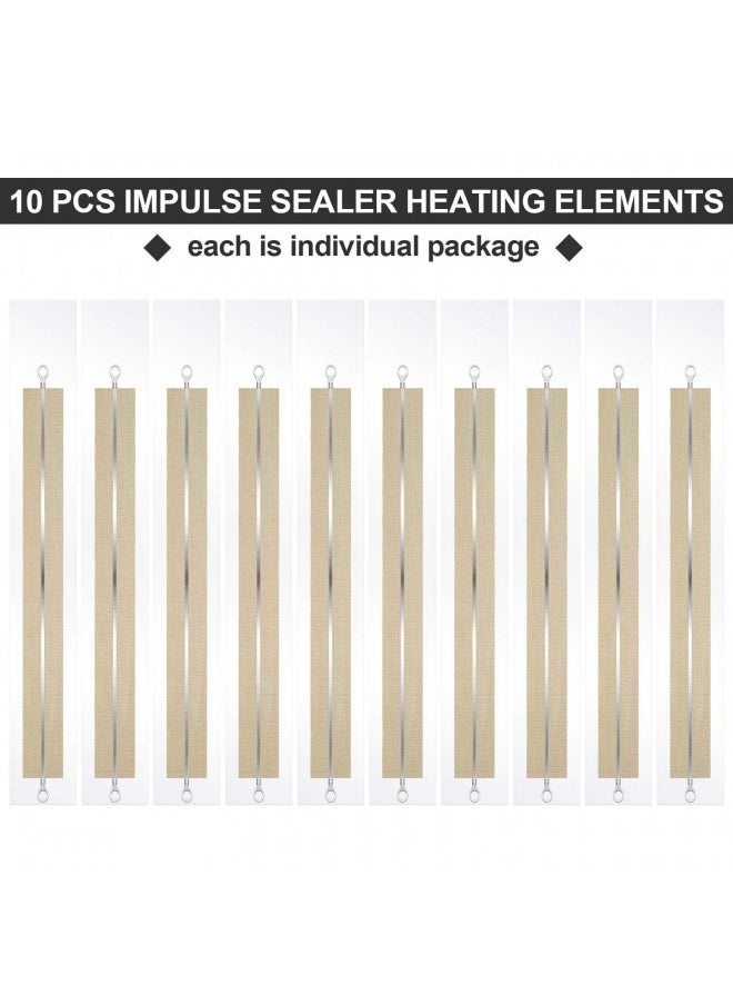 Honoson 10 Pieces Impulse Sealer Spare Repair Parts Kit Heating Element Service Heat Seal Strips Replacement Elements Compatible with F-400, FS-400, PFS-400