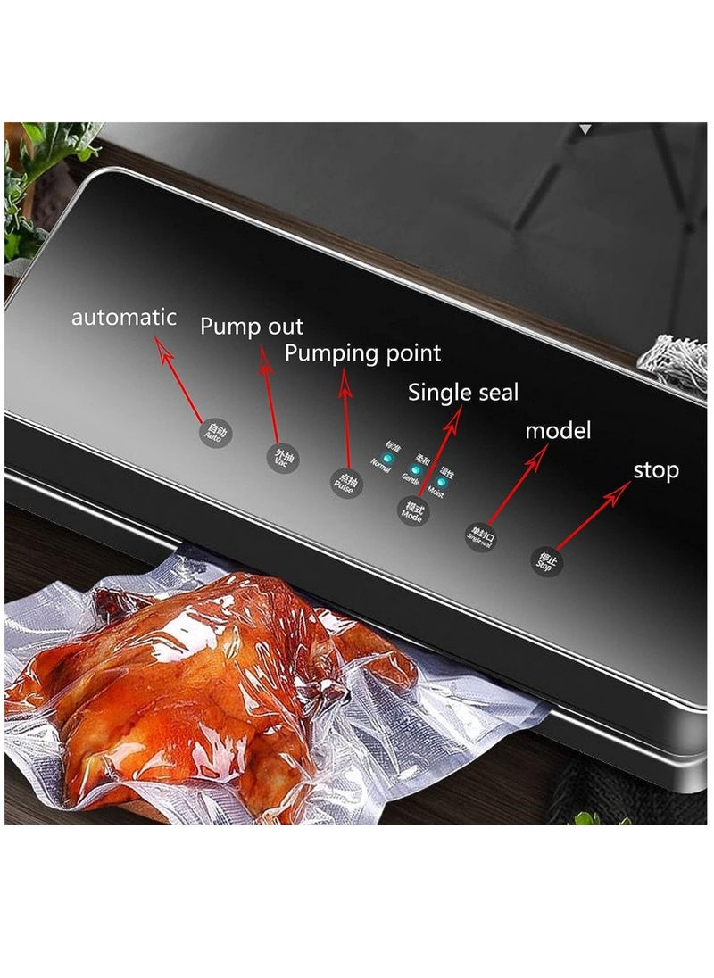 Vacuum Sealer Machine Food Sealer Machine Automatic and Manual for Dry and Moist Food Fresh Preservation One-Touch Automatic Vacuum Packing Machine