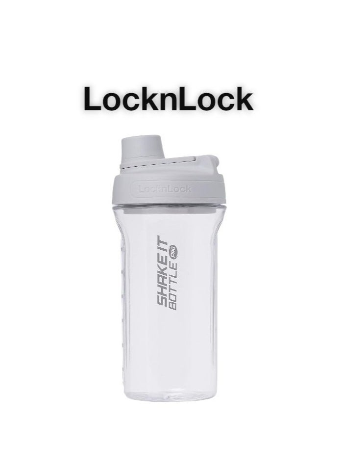 LocknLock Tritan Shake It Bottle Pro 850ml - Shatter-Resistant, Leak-Proof, and BPA-Free with Finger Loop - Light Grey