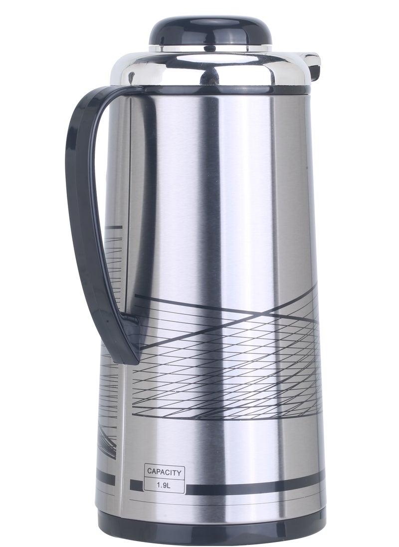 1.9L Vacuum Flask for Hot & Cold Beverages | Portable Thermos for Keeping Hot/Cold 18 & 24 Hours Retention | Easy to Clean | Ideal for Outings | Thermos/Vacuum Flask SVF-1900