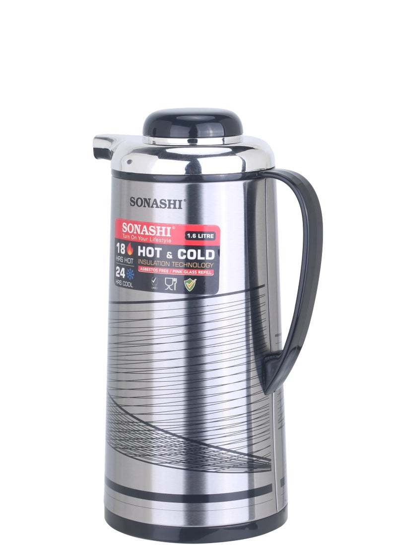 1.9L Vacuum Flask for Hot & Cold Beverages | Portable Thermos for Keeping Hot/Cold 18 & 24 Hours Retention | Easy to Clean | Ideal for Outings | Thermos/Vacuum Flask SVF-1900