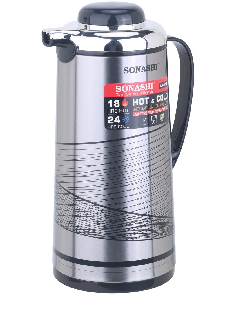 1.9L Vacuum Flask for Hot & Cold Beverages | Portable Thermos for Keeping Hot/Cold 18 & 24 Hours Retention | Easy to Clean | Ideal for Outings | Thermos/Vacuum Flask SVF-1900