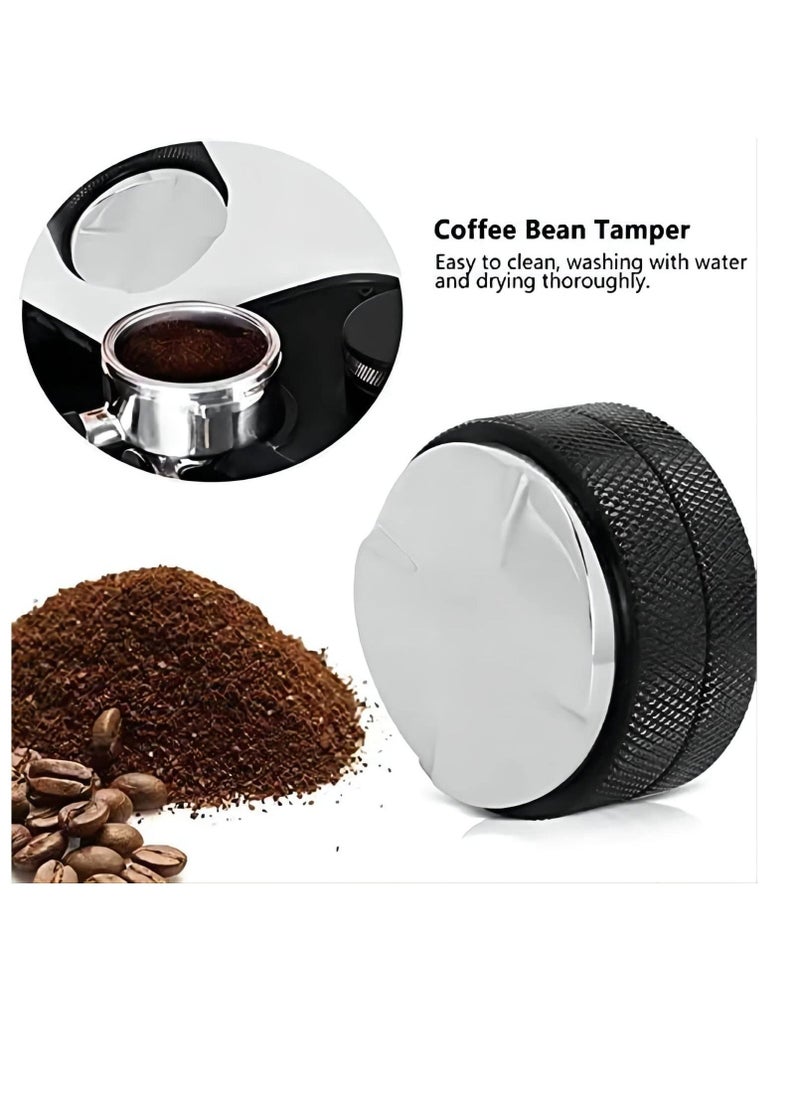 Stainless Steel Coffee Dispenser Coffee Powder Tamper Coffee Leveler Tool Black Coffee Grinder Press powder hammer Adjustable Double-Head Rugged and Durable for Any Place(Black Diameter 51mm)