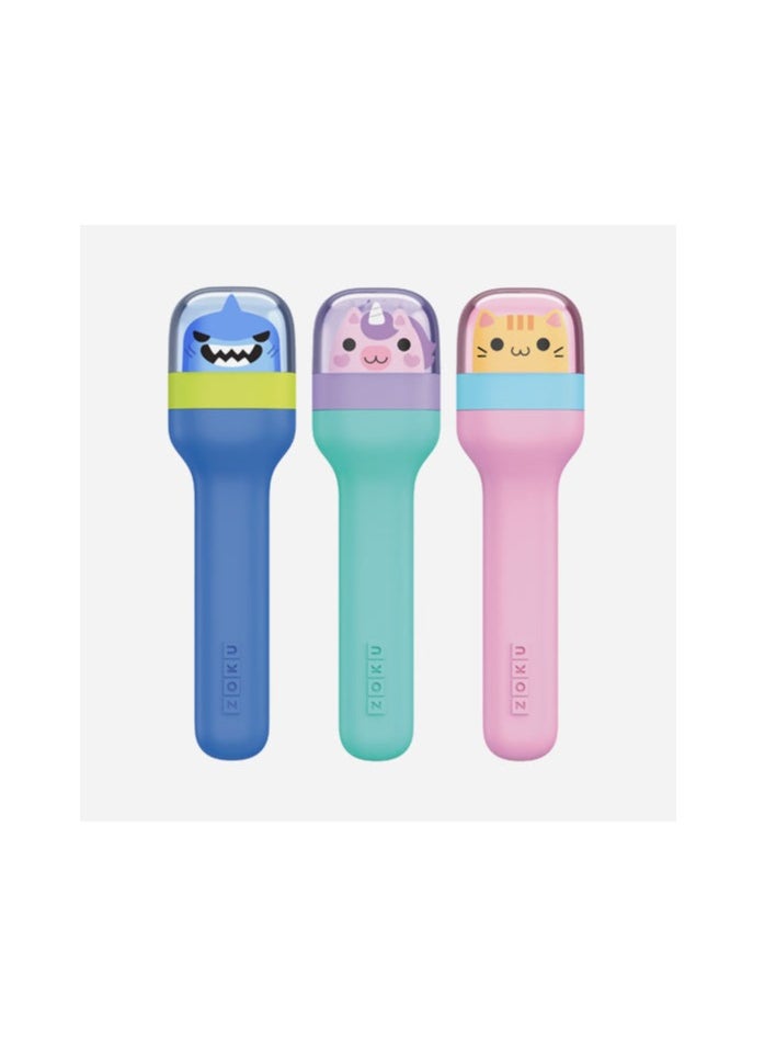 Zoku Pocket Neatly Nesting Set of 3 Utensils has a Spoon, Fork and Knife, Made of Durable Stainless Steel and Stow. BPA and Dishwasher Free. Kitty