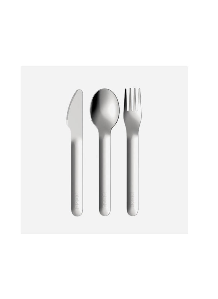 Zoku Pocket Neatly Nesting Set of 3 Utensils has a Spoon, Fork and Knife, Made of Durable Stainless Steel and Stow. BPA and Dishwasher Free. Kitty