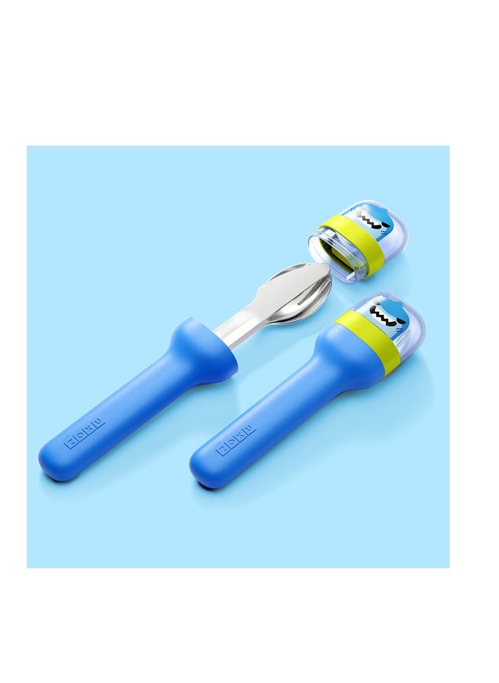 Zoku Pocket Neatly Nesting Set of 3 Utensils has a Spoon, Fork and Knife, Made of Durable Stainless Steel and Stow. BPA and Dishwasher Free. Kitty