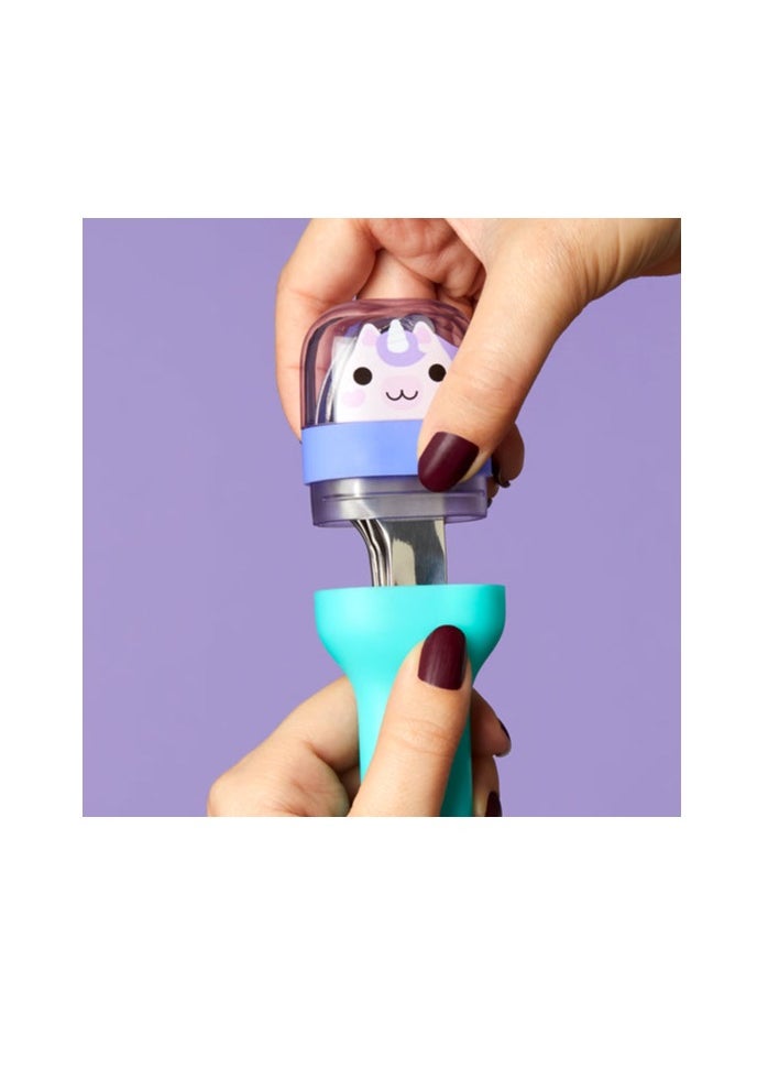 Zoku Pocket Neatly Nesting Set of 3 Utensils has a Spoon, Fork and Knife, Made of Durable Stainless Steel and Stow. BPA and Dishwasher Free. Kitty