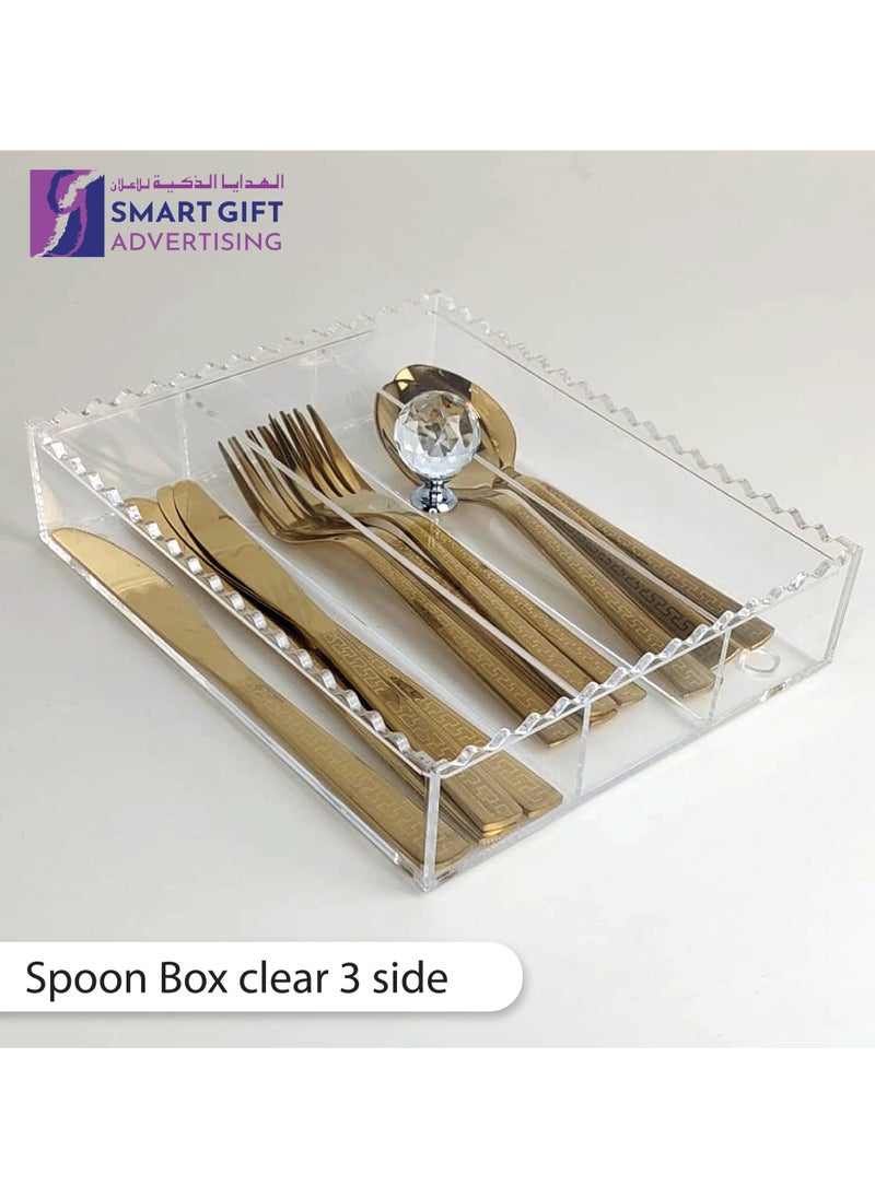 Spoon box clear 3 side